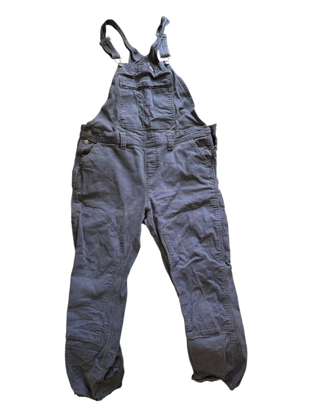 Dickies Slate Blue Canvas Bib Overalls Double Knee L